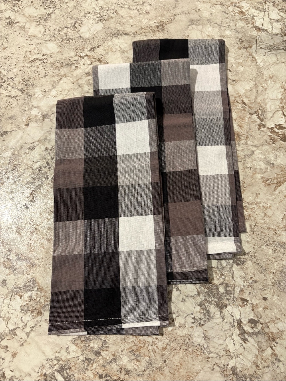 Design Imports Tri-Color Check Kitchen Towels 3 Pack
